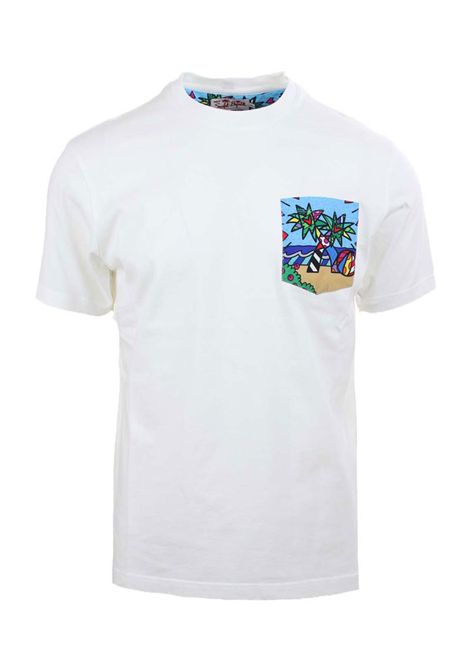 T-shirt Mc2 Saint Barth uomo Blanche Miami Beach bianca taschino MC2 SAINT BARTH | T-shirt | BLANCHE02901H31